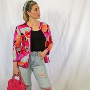 Chico’s Quilted Colorful Blazer